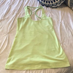 Lululemon neon green/yellow razor back tank